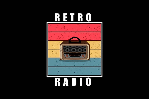 Retro Radio Vintage Diseño Paisaje — Vector de stock