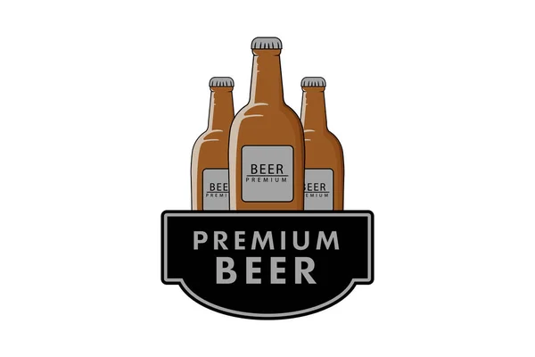 Premium Cerveja Retro Vintage Design Paisagem — Vetor de Stock