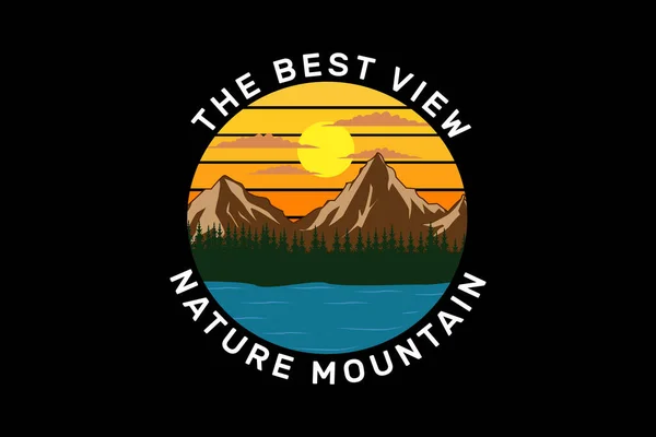 Mejor Paisaje Diseño Retro Montaña Vista Vintage — Archivo Imágenes Vectoriales