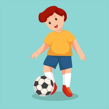 Çocuk Futbol Oynayan Karakter Tasarımı Çizimi