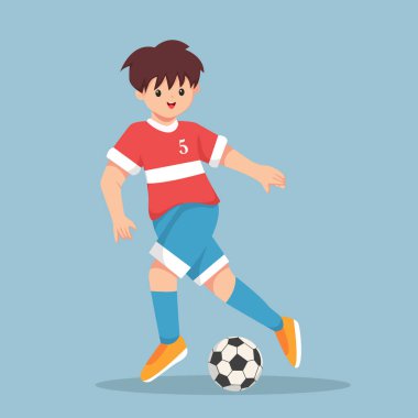 Çocuk Futbol Oynayan Karakter Tasarımı Çizimi