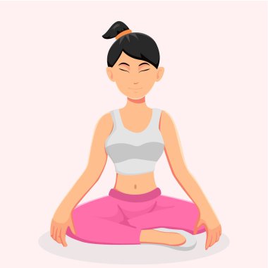 Yoga Karakteri Tasarımı Çizimi Yapan Kadın