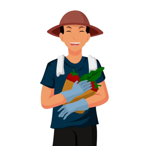 Illustration Personnage Agriculteur — Image vectorielle