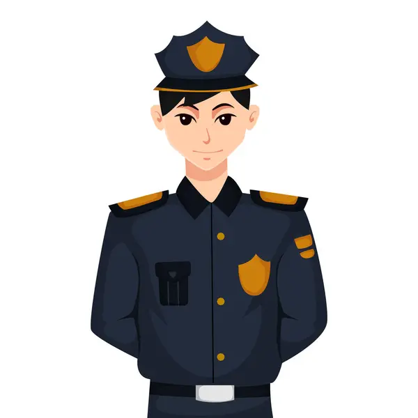 Illustration Conception Personnage Police — Image vectorielle