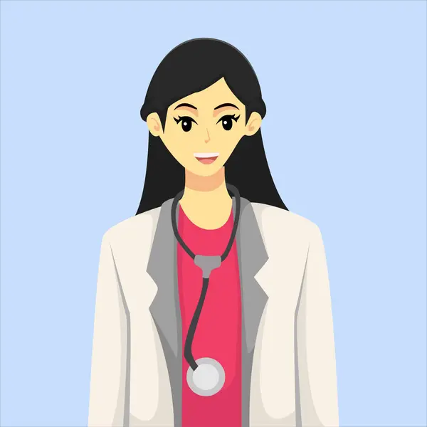Illustration Féminine Conception Personnage Docteur — Image vectorielle