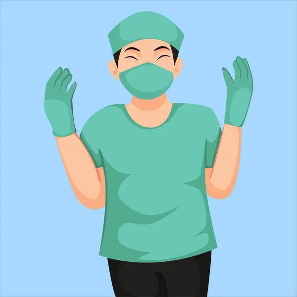 Illustration Personnage Chirurgien — Image vectorielle