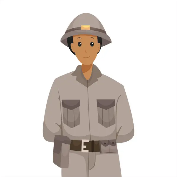 Illustration Conception Des Personnages Armée — Image vectorielle