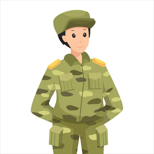 Illustration Conception Des Personnages Armée — Image vectorielle