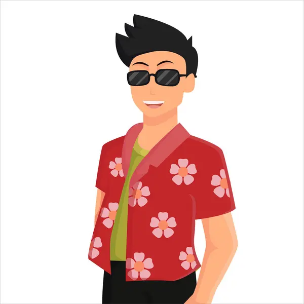 Illustration Personnage Beach Man — Image vectorielle