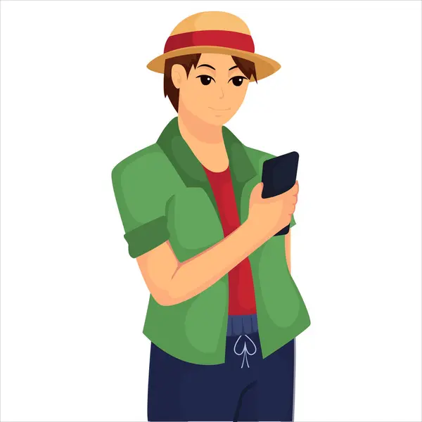 Illustration Personnage Voyageur — Image vectorielle