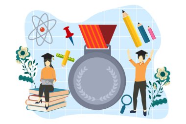 Mezuniyet Partisi Düz Tasarım Çizimi