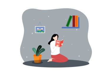 Dünya Kitap Günü Düz Tasarım İllüstrasyonu