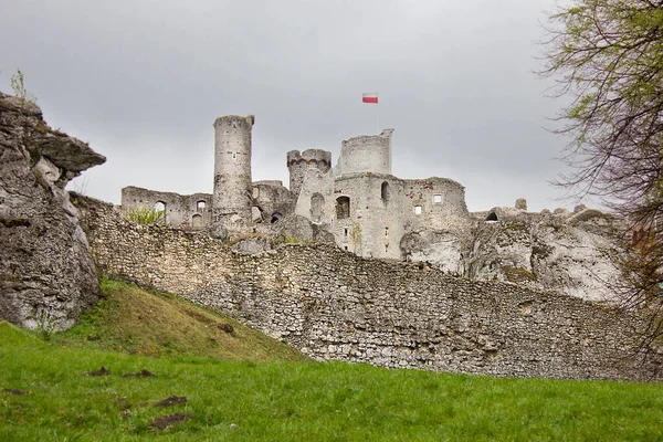 Das Antike Schloss Ogrodzieniec Podzamche Polen — Stockfoto
