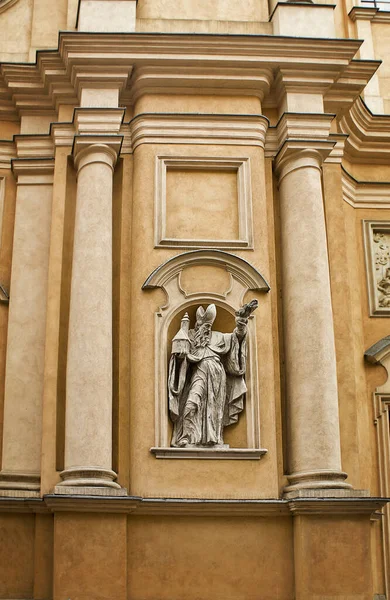 Skulptur Der Fassade Der Martin Kirche Warschau Polen — Stockfoto