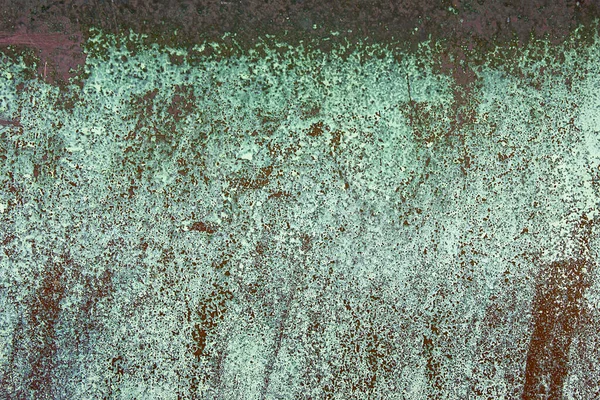 Background Metal Surface Close Painted Turquoise Scratched Surface Traces Rust — Stock Photo, Image
