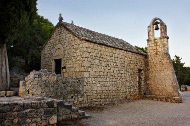 Split 'teki antik taş şapeli. Hırvatistan 'ın manzaraları