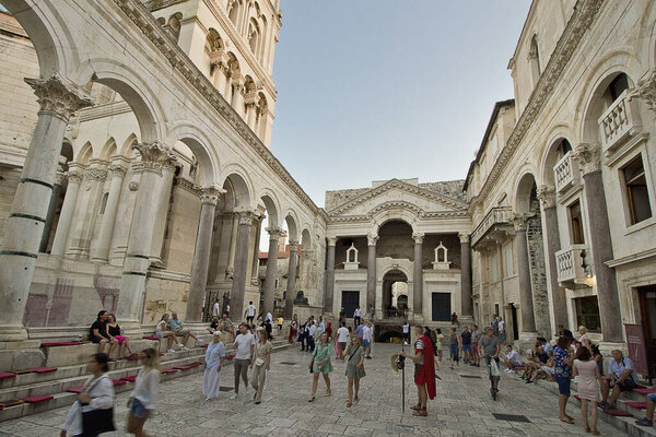 Split; Croatia - september 8: Diocletian's Palace in Split, Croatia. Ancient 4th century palace in Dalmatia  september 8; 2023 in Split; Croatia