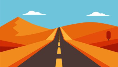 Gece vakti şehir sokağının siluetini tasvir eden bir vektör çizimi, koyu mavi bir gökyüzü zeminine bakan ışıklı pencerelerle..