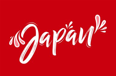 Japon tipografik tasarımı Japon bayrak renkleri vektör illüstrasyonu