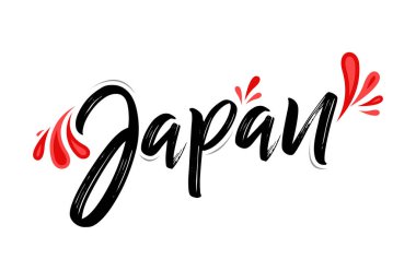 Japon tipografik tasarımı Japon bayrak renkleri vektör illüstrasyonu