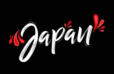 Japon tipografik tasarımı Japon bayrak renkleri vektör illüstrasyonu