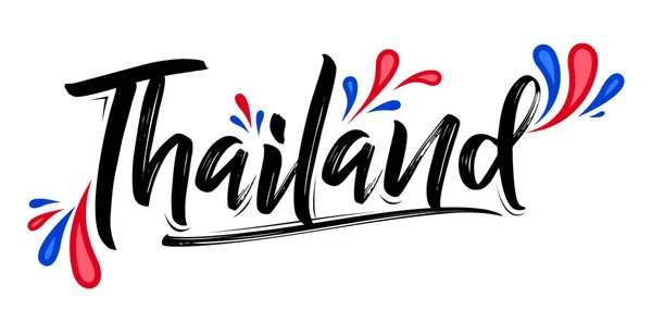 Tailândia Design Tipográfico Bandeira Tailandesa Cores Vetor Ilustração — Vetor de Stock