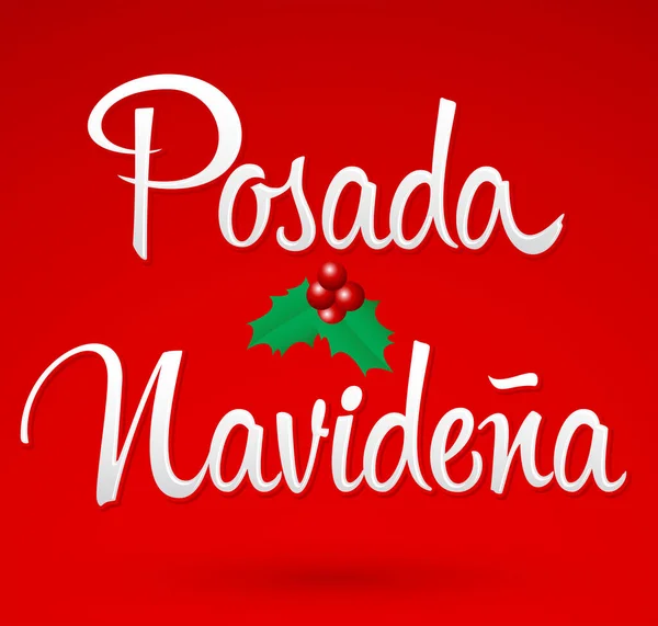 Posada Navidena Navidad Alojamiento Texto Español Celebración Tradicional Mexicana Navidad — Vector de stock