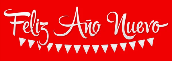 Feliz Ano Nuevo Feliz Año Nuevo Texto Español Vector Holiday — Archivo Imágenes Vectoriales