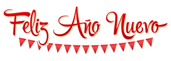 Feliz Ano Nuevo Happy New Year Spanish Text Vector Holiday — Stock Vector
