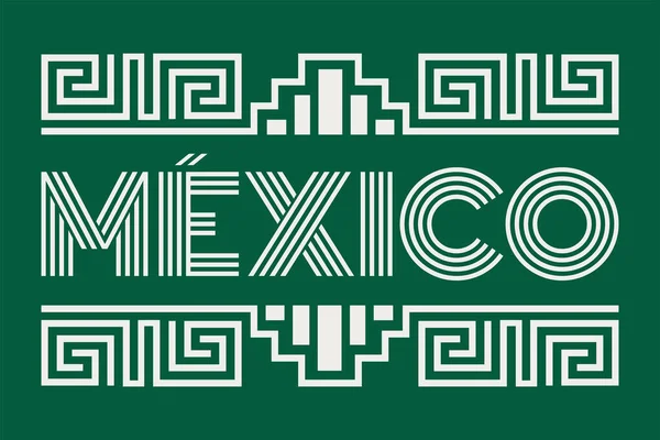 México Azteca Maya Líneas Elementos Diseño Colores Bandera — Archivo Imágenes Vectoriales