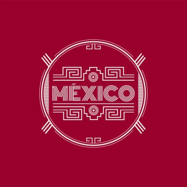 Meksika Maya Aztek amblem tasarımı Meksika renkleri