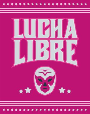 Lucha Libre, Wrestling spanish text Mexican sports design clipart