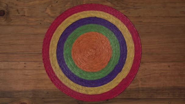 Мексіканський Конча Солодкий Хліб Scone Tablecloth Wood Surface Put Bread — стокове відео