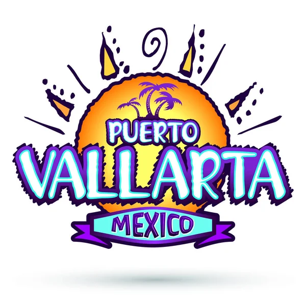 Puerto Vallarta Meksika vektör simgesi, amblem tasarımı