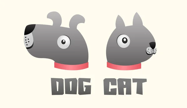 Cão Gato Ícone Design Desenho Animado Vetorial Com Forma Cachorro —  Vetores de Stock