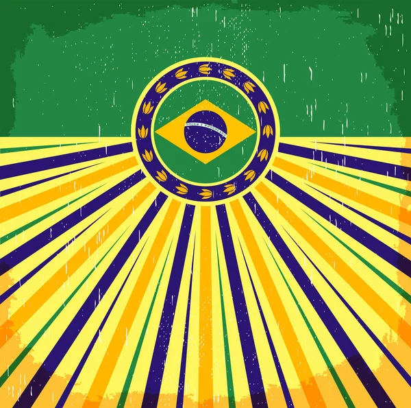 Affiche Patriotique Vintage Brésilienne Design Vectoriel Carte Décoration Vacances Brésilienne — Image vectorielle