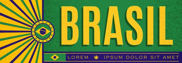 Бразильский Патриотический Баннер Типографическая Векторная Иллюстрация Цвета Бразильского Флага — стоковый вектор
