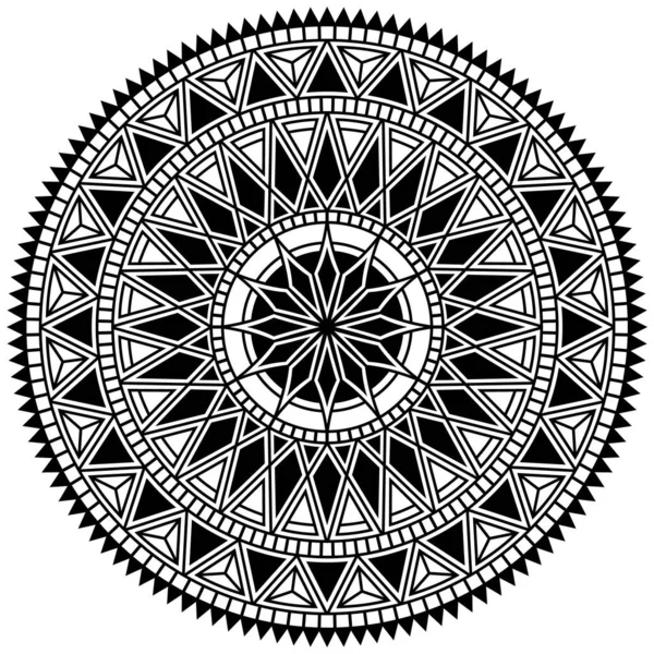 Kmenová Mandala Velmi Detailní Kruhový Polynéský Design Tetování Design Dekor — Stockový vektor