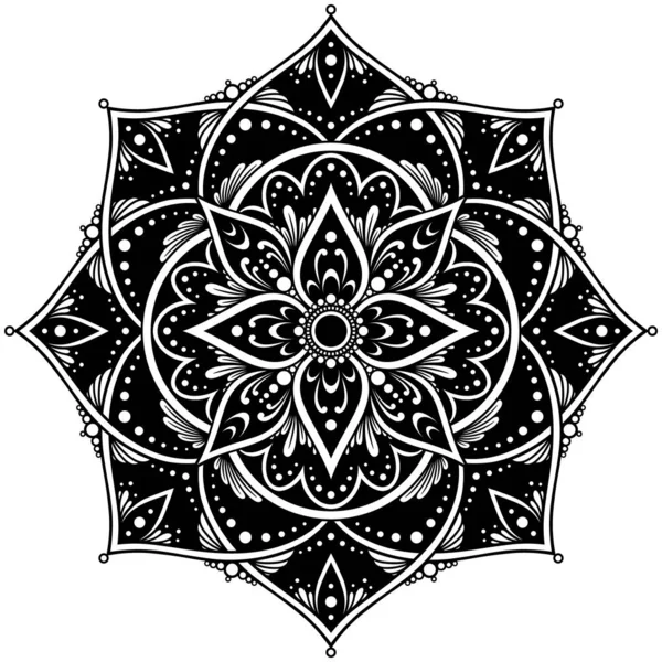 Mandala Tattoo Intricate Design Decor Element Coloring Book Pages Highly — Stock Vector