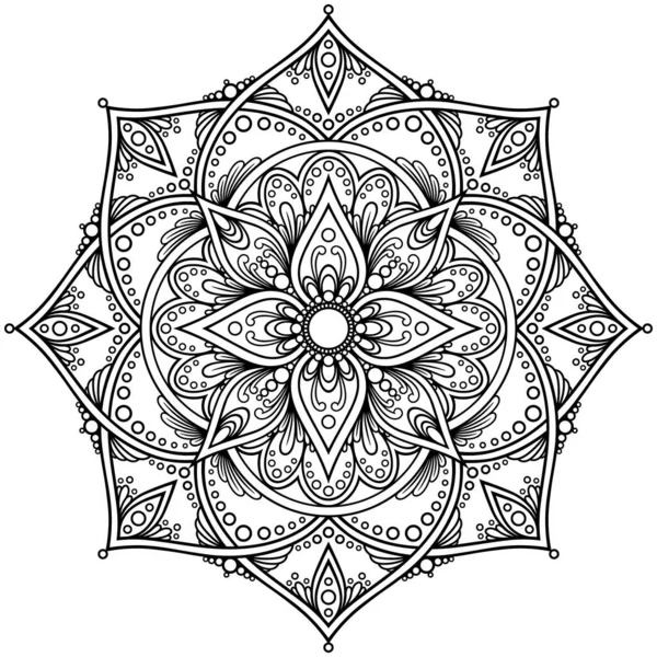 Mandala Tetování Složitý Design Dekorační Prvek Pro Omalovánky Vysoce Podrobné — Stockový vektor