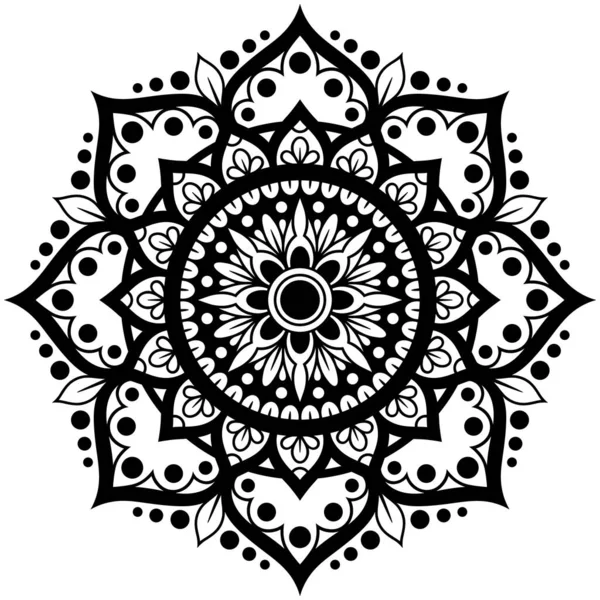 Mandala Tatouage Design Complexe Élément Décoration Pour Les Pages Livres — Image vectorielle