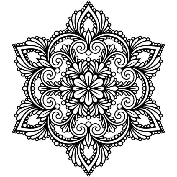 Mandala Tatouage Design Complexe Élément Décoration Pour Les Pages Livres — Image vectorielle