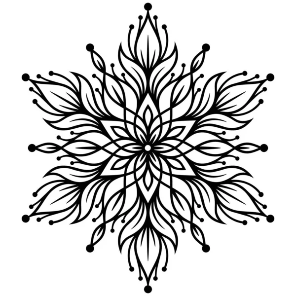 Мандала Татуювання Складний Дизайн Елемент Декору Розмальовки Сторінок Книг Високо — стоковий вектор