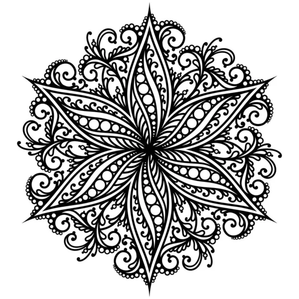 Mandala Vagyok Tetoválás Bonyolult Design Dekoráció Elem Színező Könyv Oldalak — Stock Vector