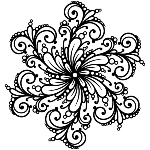 Мандала Татуювання Складний Дизайн Елемент Декору Розмальовки Сторінок Книг Високо — стоковий вектор