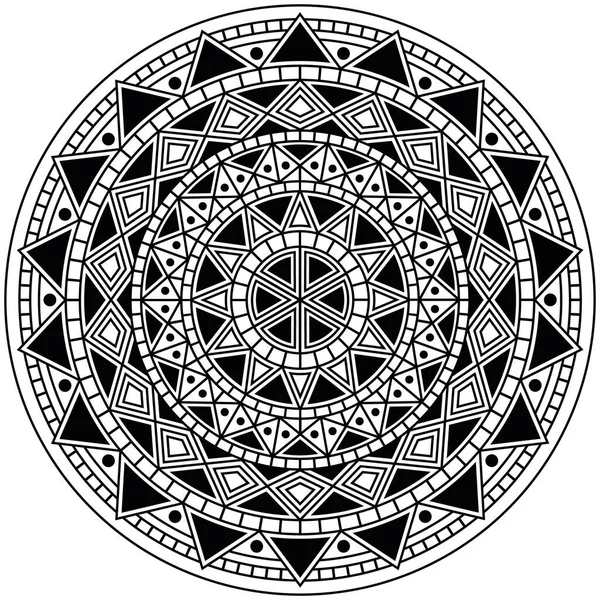 Tribal Mandala Highly Detailed Circle Polynesian Design Tattoo Design Decor — Stock Vector