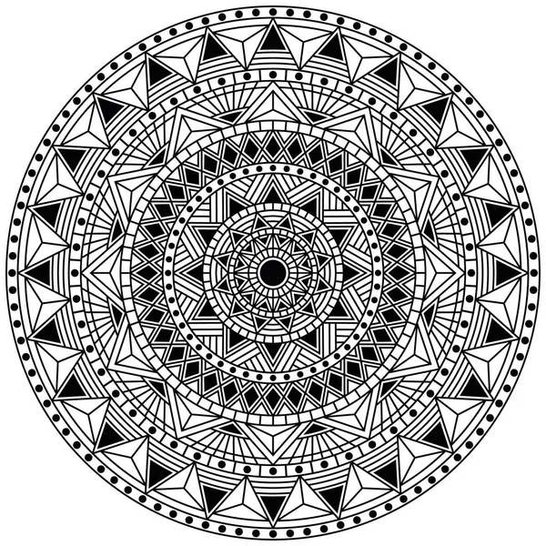 部落曼达拉 非常详细的圆形波利尼西亚设计 设计和装饰元素 着色书籍页 用于印刷或雕刻的高度详细和准确的线条 — 图库矢量图片