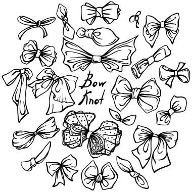 Pruva düğümü çizim seti. Serbest çizim tarzı. Doodle, dövme, baskı, tasarım ve dekor elementleri