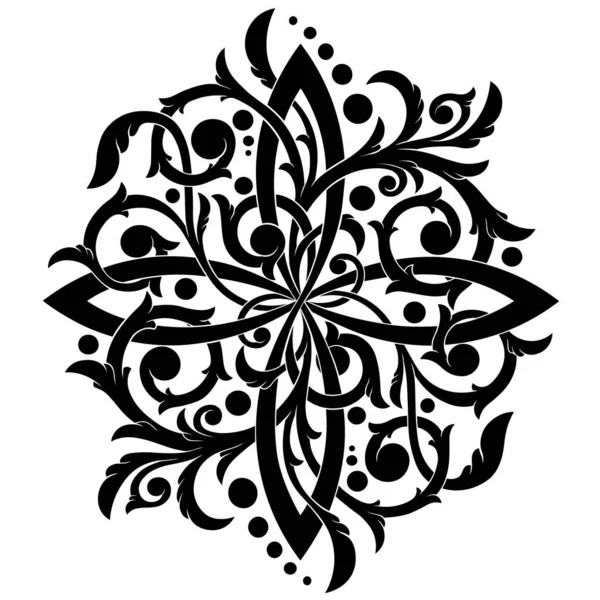 Victorian Gothic Cross Ornamental Elements Tattoo Design Decor Element Stencil — Stock Vector