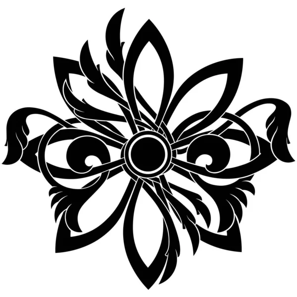 Ornamento Gotico Vittoriano Stilizzato Elemento Design Intricato Arredamento Tatuaggio Tipo — Vettoriale Stock